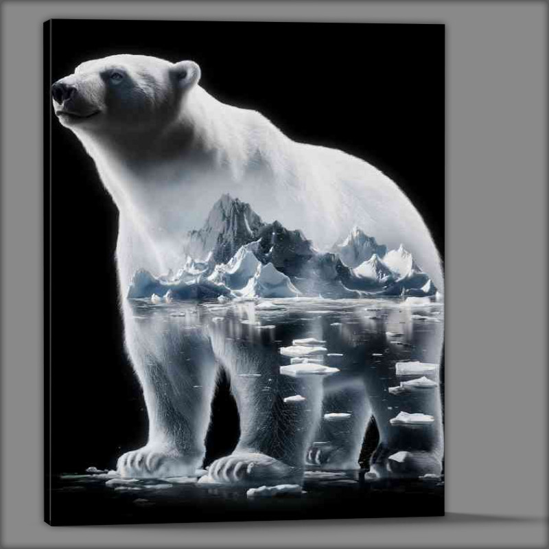 Buy Canvas : (Polar bear seemingly within the ice)