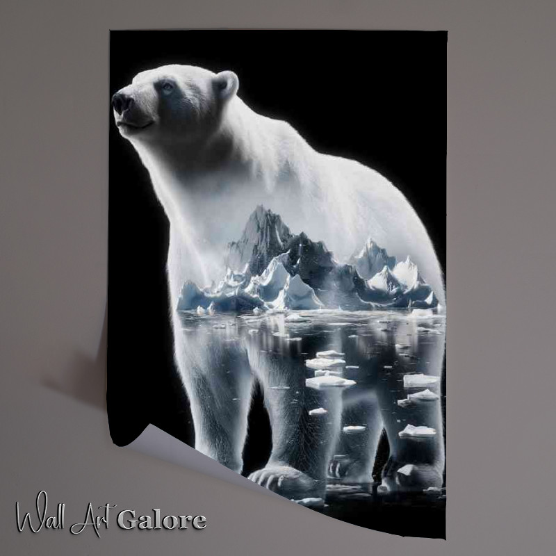 Buy Unframed Poster : (Polar bear seemingly within the ice)