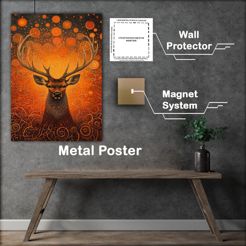 Buy Metal Poster : (Red deer with antlers)