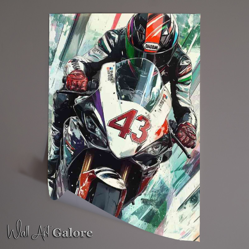 Buy Unframed Poster : (A bmw s2000 race motorcycle with painted style)