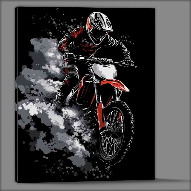 Buy Canvas : (Hearing the roar see the smoke Dirtbiker)