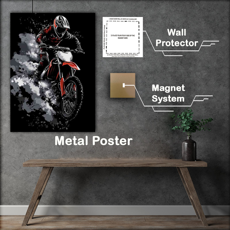 Buy Metal Poster : (Hearing the roar see the smoke Dirtbiker)
