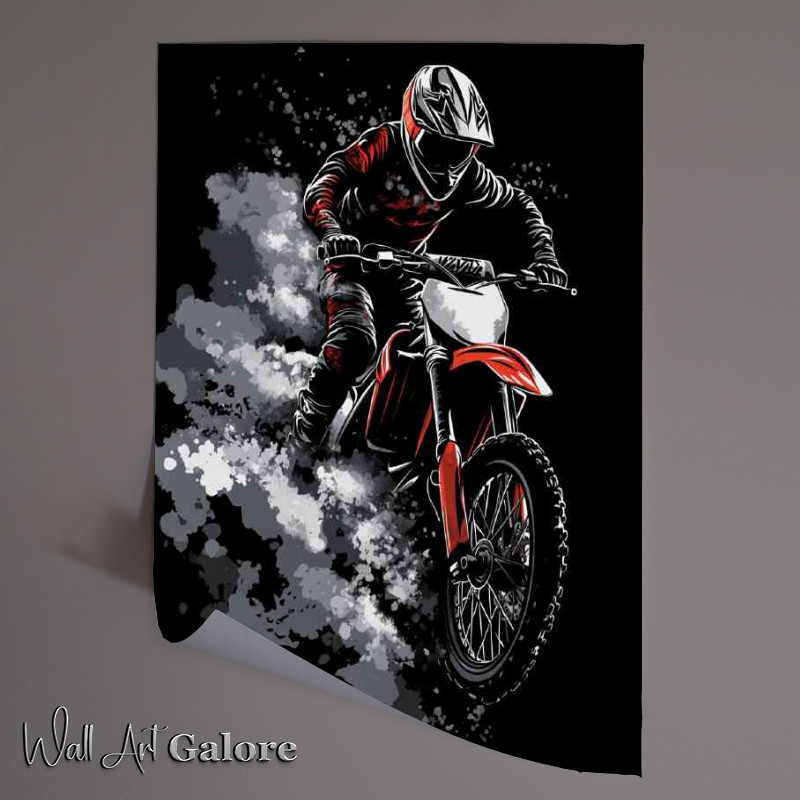 Buy Unframed Poster : (Hearing the roar see the smoke Dirtbiker)