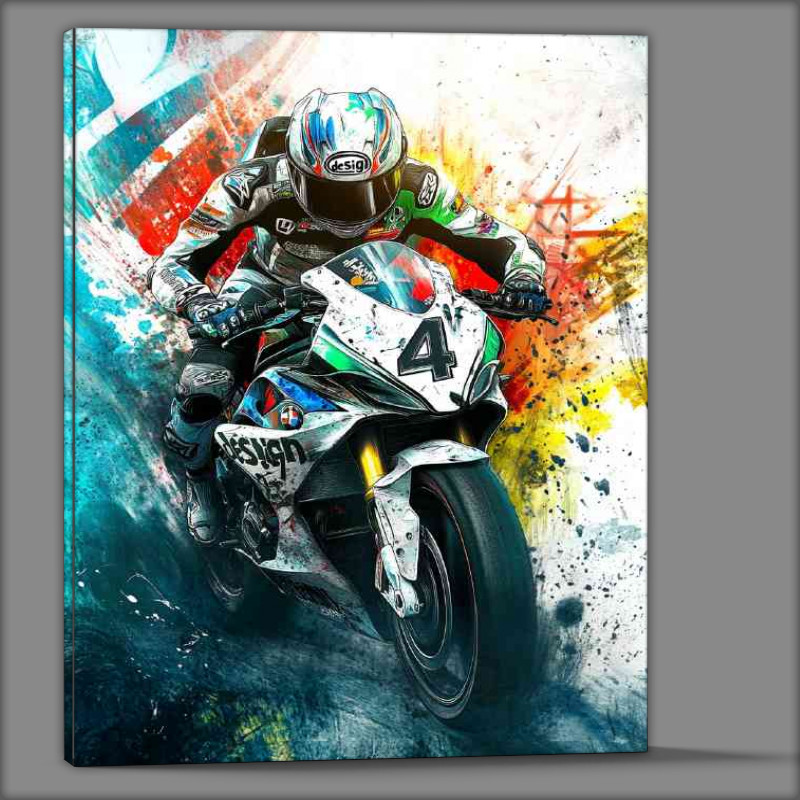 Buy Canvas : (Moto Gp bike of R design with number 4 BMW M6 inspired graffiti paint)