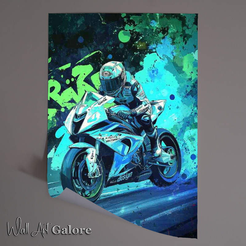 Buy Unframed Poster : (Moto Gp bike of R design with number 4 BMW M6 inspired painting)