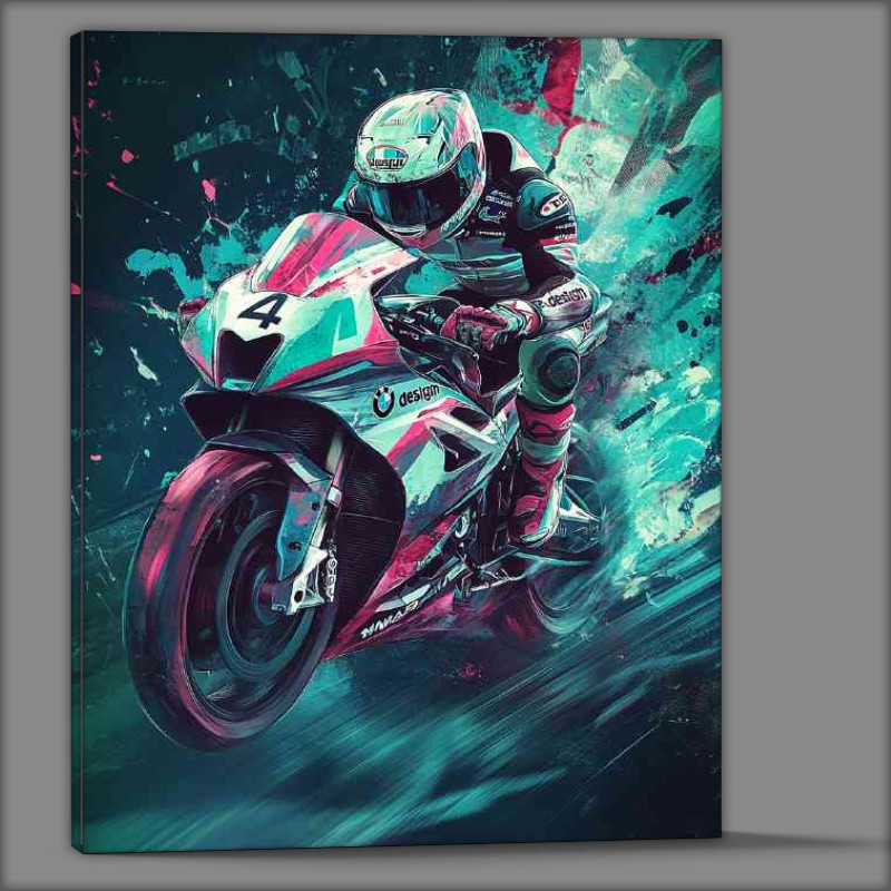 Buy Canvas : (Moto Gp bike of R design with number 4 BMW M6 inspired racing)