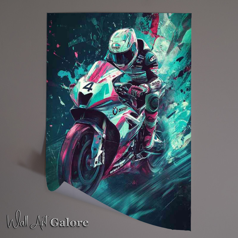 Buy Unframed Poster : (Moto Gp bike of R design with number 4 BMW M6 inspired racing)