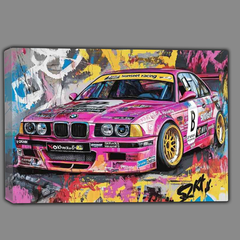 Buy Canvas : (Graffiti painting of an E36 M5 race car)