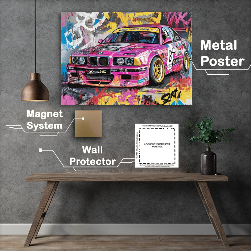 Buy Metal Poster : (Graffiti painting of an E36 M5 race car)