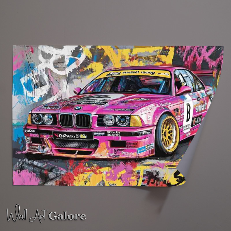 Buy Unframed Poster : (Graffiti painting of an E36 M5 race car)