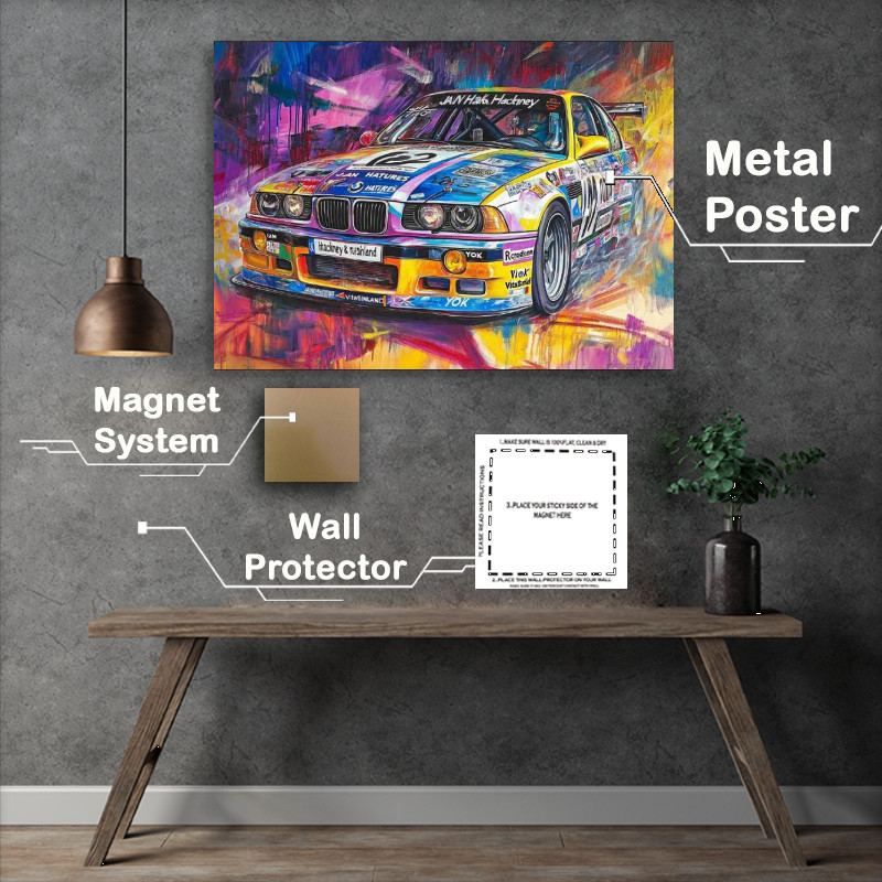 Buy Metal Poster : (Painting of an E36 M3 race car)