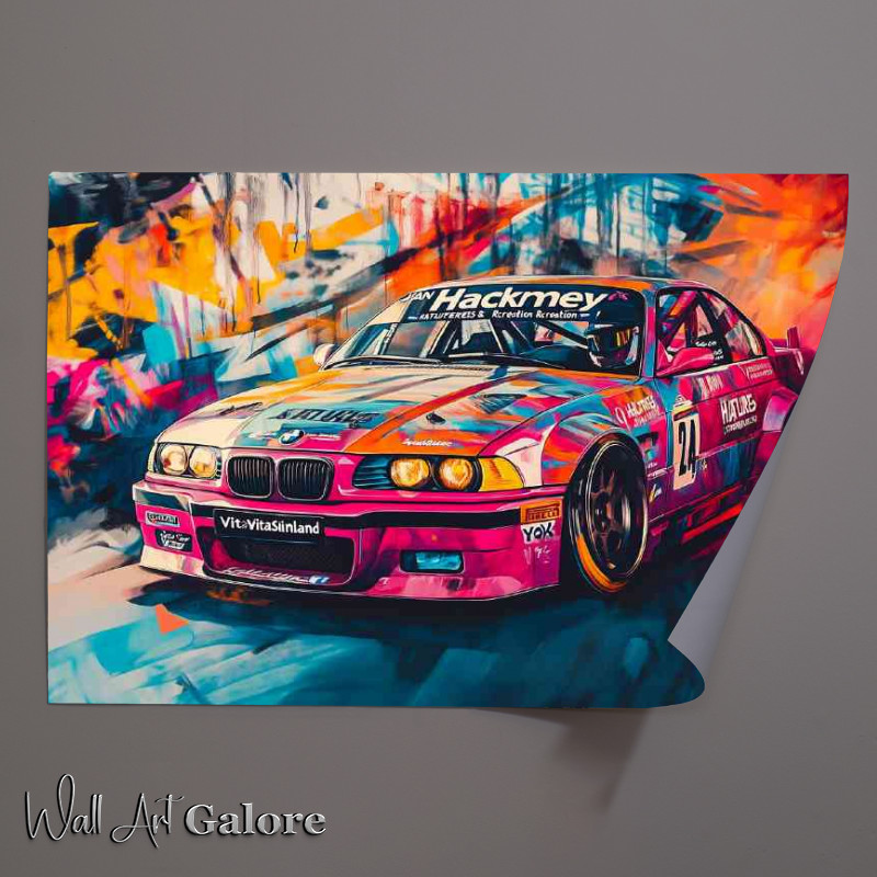 Buy Unframed Poster : (Painting of an E36 M3 race car abstract)