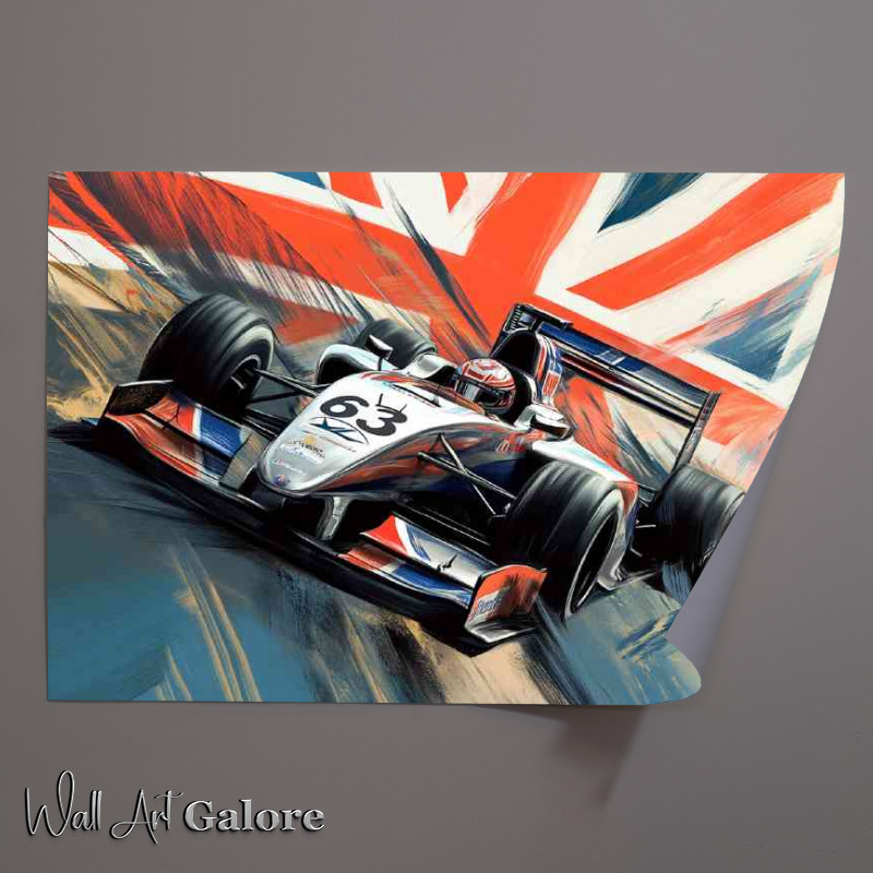 Buy Unframed Poster : (Racing formula one style with the british flag)