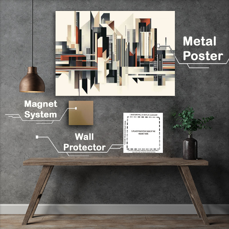 Buy Metal Poster : (Abstract vector illustration of a cityscape featuring in the future)