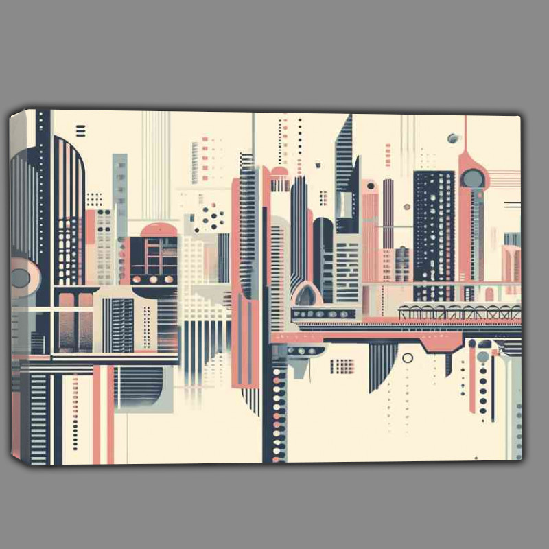 Buy Canvas : (Abstract vector illustration of a cityscape future)