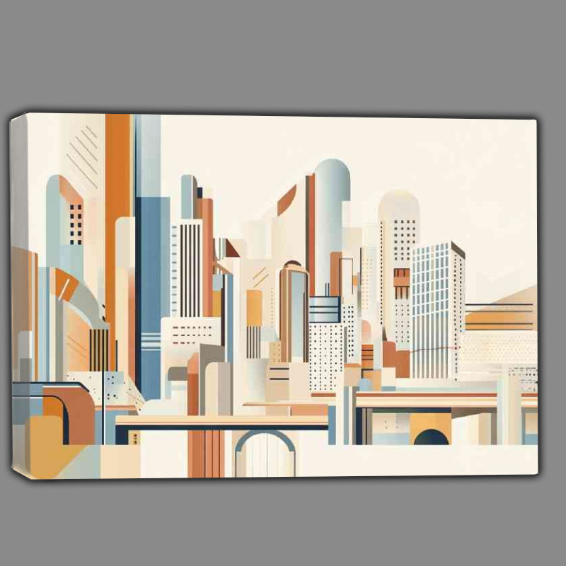 Buy Canvas : (Abstract vector illustration of a cityscape post future)