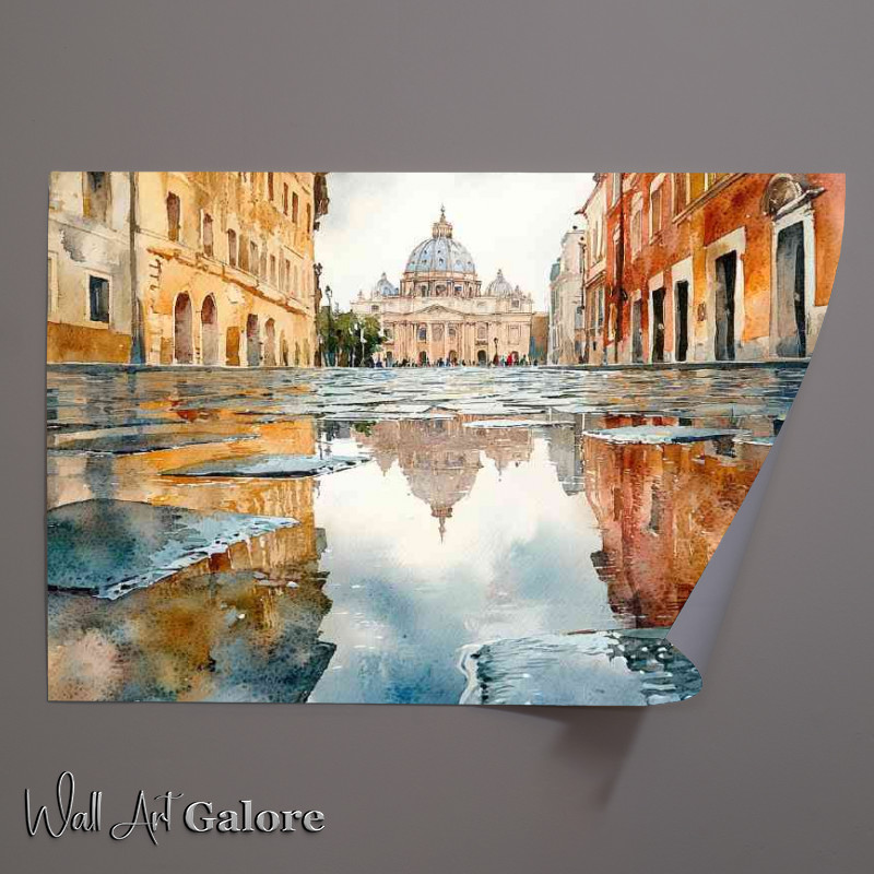 Buy Unframed Poster : (Watercolour photorealistic illustration Rome)