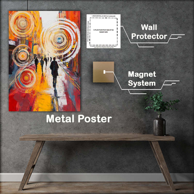 Buy Metal Poster : (Abstract of the streets in Dublin Irish street art)