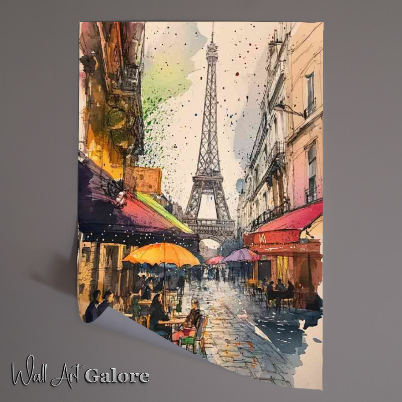 Buy Unframed Poster : (Paris the Eiffel Tower in the background splash art)
