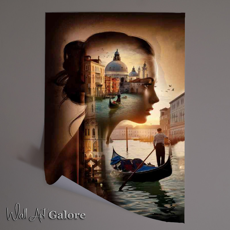 Buy Unframed Poster : (Cinematic double exposure in venice)