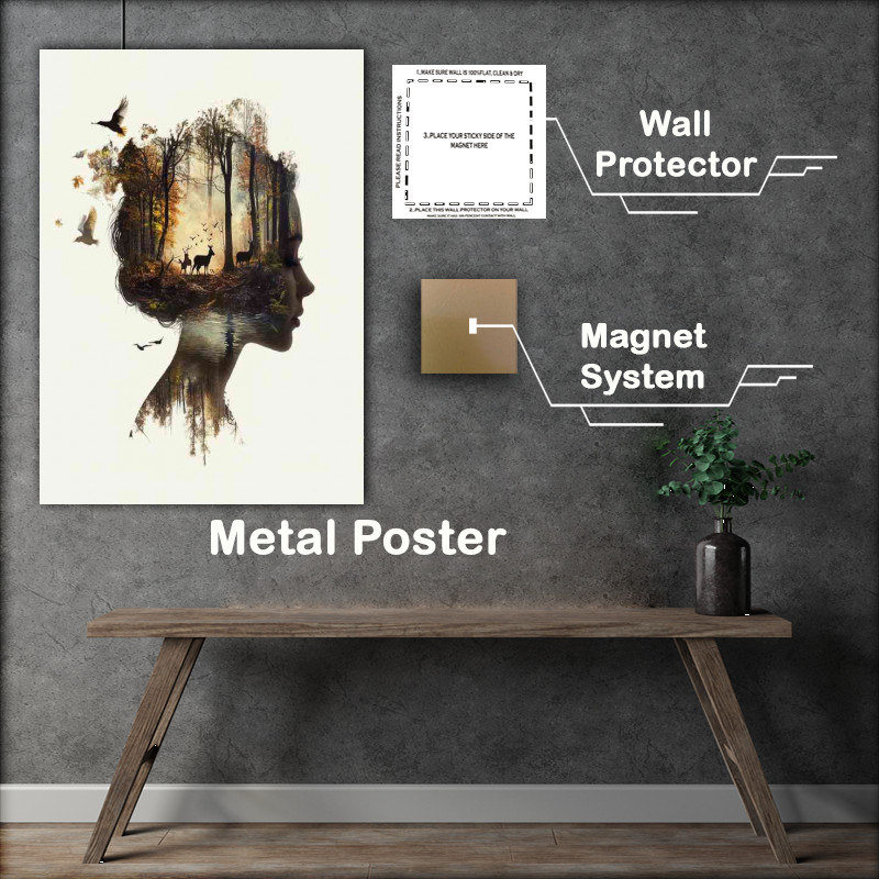 Buy Metal Poster : (Natures harmony with trees and wildlife)
