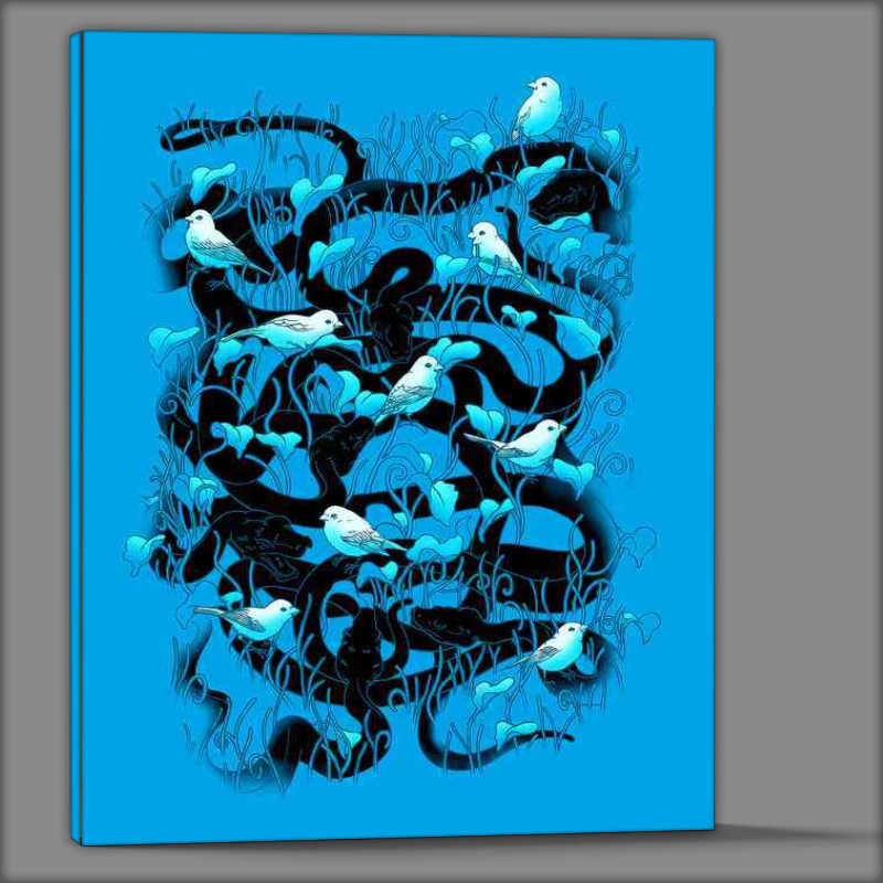 Buy Canvas : (Snakes And Birds Blue)