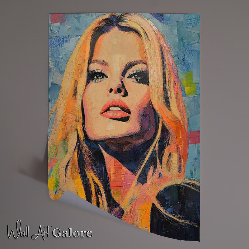 Buy Unframed Poster : (A portrait of Brigitte Bardot made with colorful paint style)
