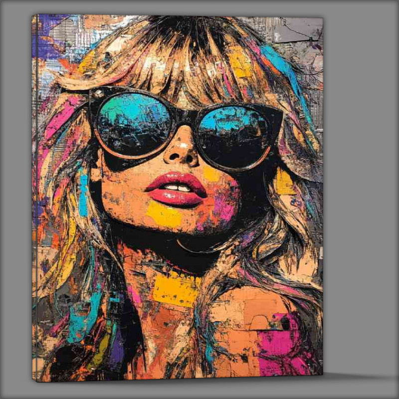 Buy Canvas : (Brigitte Bardot made with colorful splashed art)