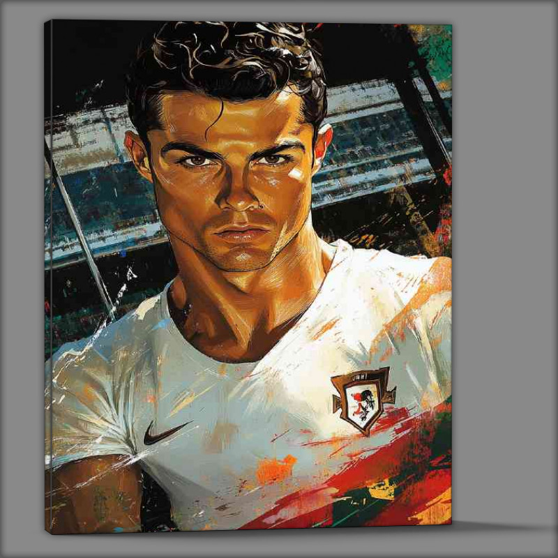 Buy Canvas : (Cristiano Ronaldo in the style of Yoji Shinkawa splashed colour)