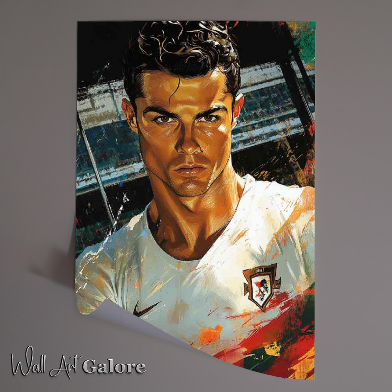 Buy Unframed Poster : (Cristiano Ronaldo in the style of Yoji Shinkawa splashed colour)