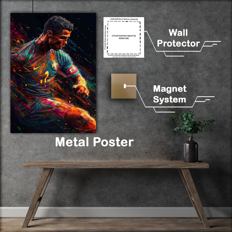 Buy Metal Poster : (Cristiano Ronaldo portrait poster art)