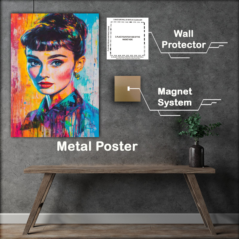 Buy Metal Poster : (of the young Audrey Hepburn)