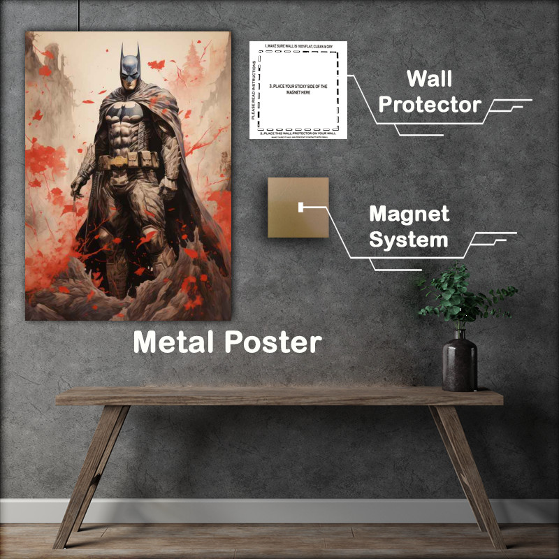 Buy Metal Poster : (Batman Japanese ink Battles Begun)