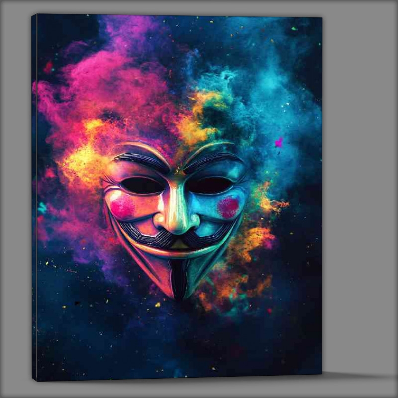 Buy Canvas : (Colorful fire and smoke in the background annoymous)