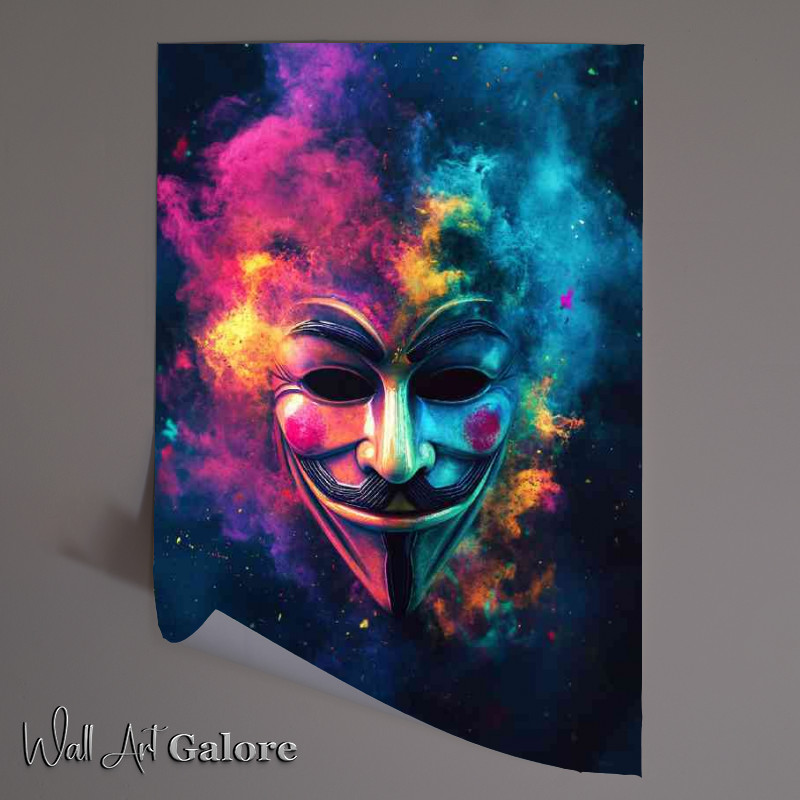 Buy Unframed Poster : (Colorful fire and smoke in the background annoymous)