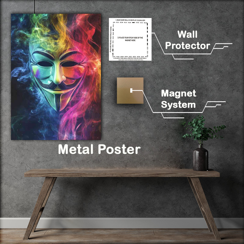 Buy Metal Poster : (Colorful fire and smoke annoymous)