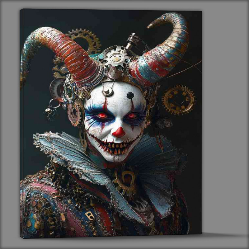 Buy Canvas : (Jester with horns and colorful makeup)