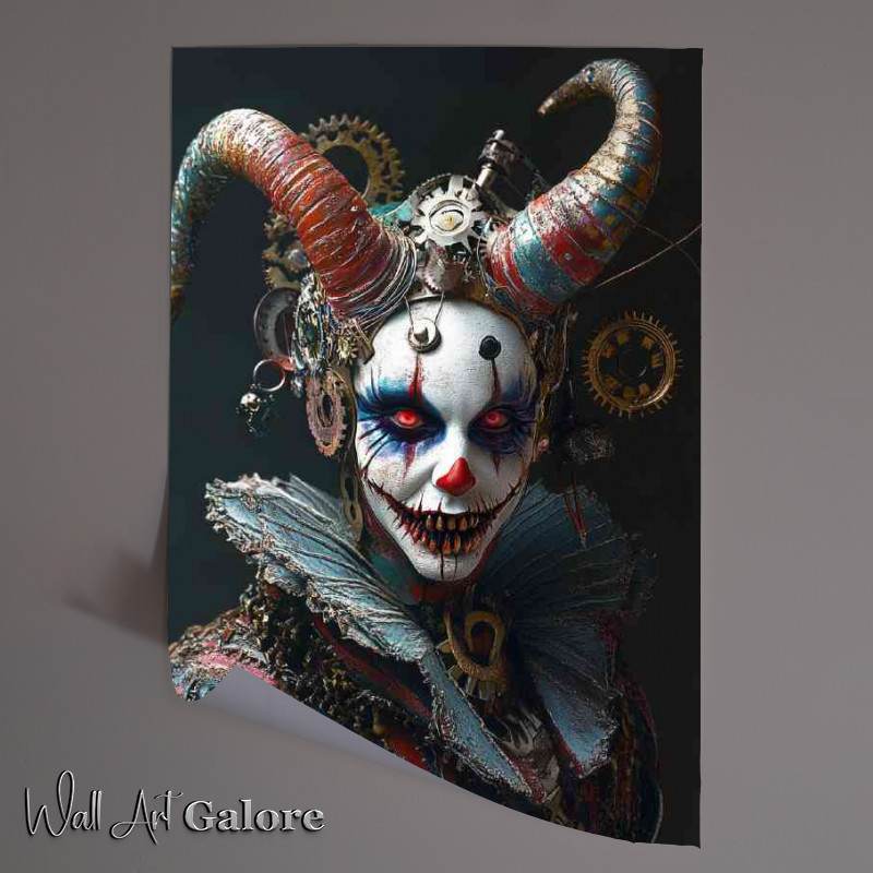 Buy Unframed Poster : (Jester with horns and colorful makeup)