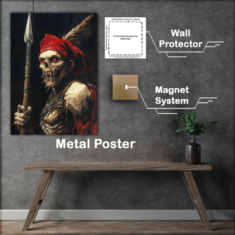Buy Metal Poster : (Medieval fantasy zombie with red hat)