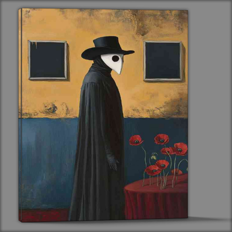 Buy Canvas : (Simple painting of the plague doctor standing)