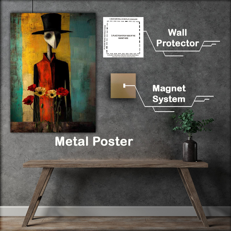 Buy Metal Poster : (Tall man with no face wearing a black top hat)
