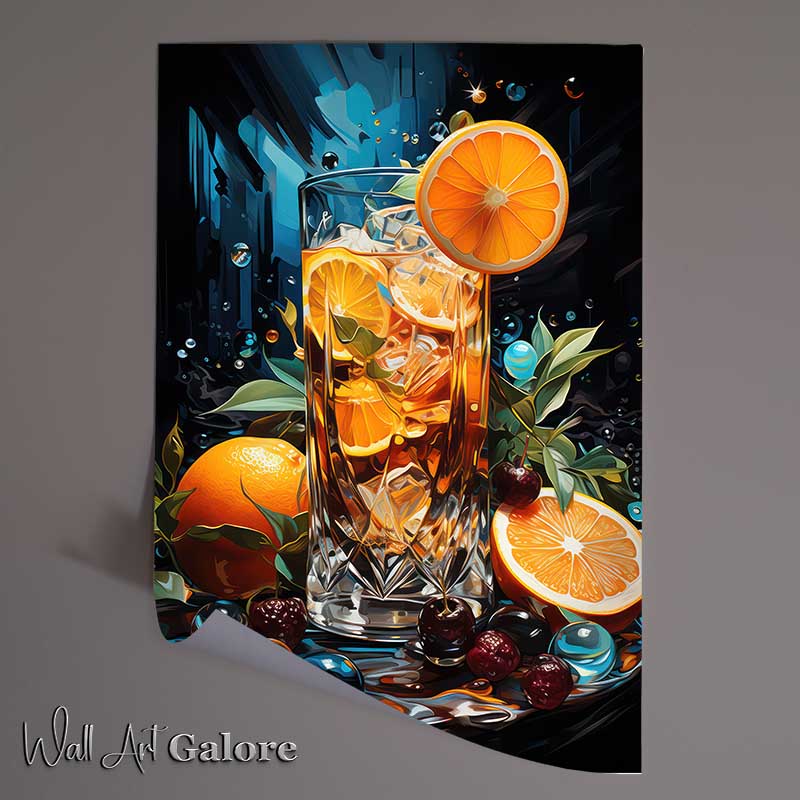 Buy Unframed Poster : (Orchid Breeze Bellini drink colorful fruit)