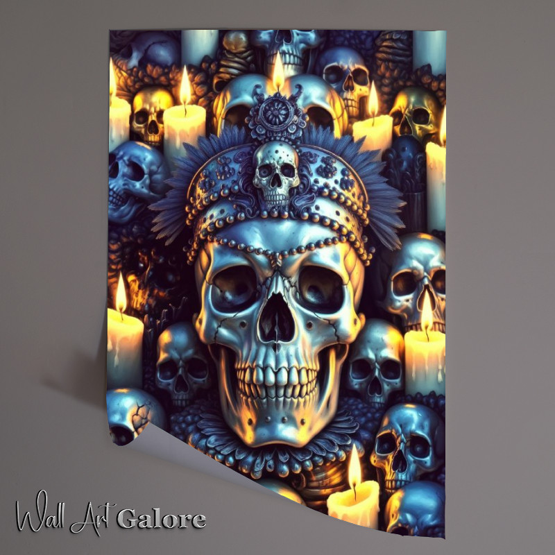Buy Unframed Poster : (Vivid and intricate arrangement of skullss and candles)