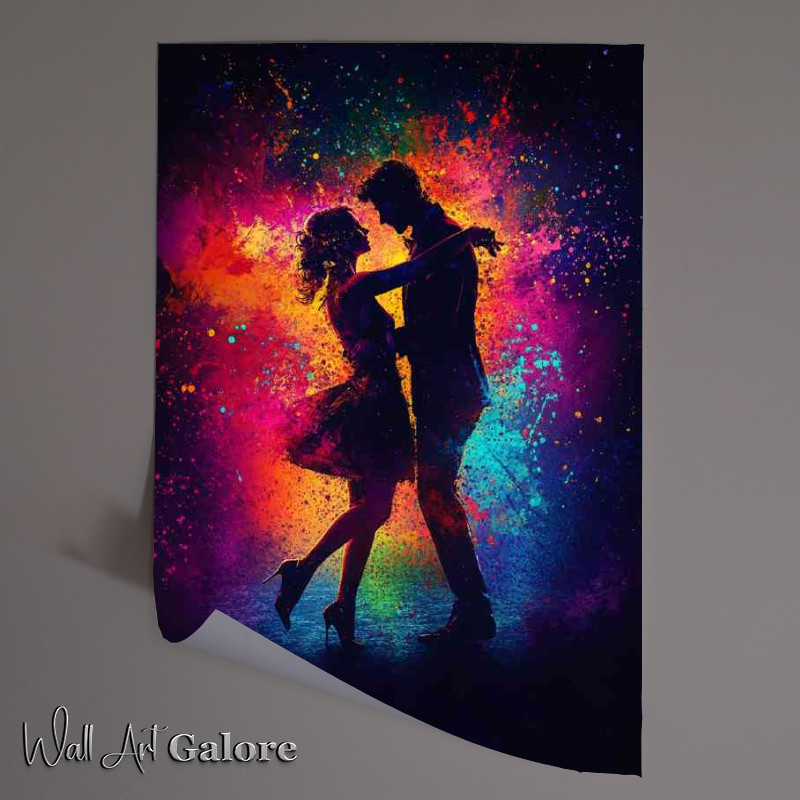 Buy Unframed Poster : (Dancing the tango with colorful splashes of colours)
