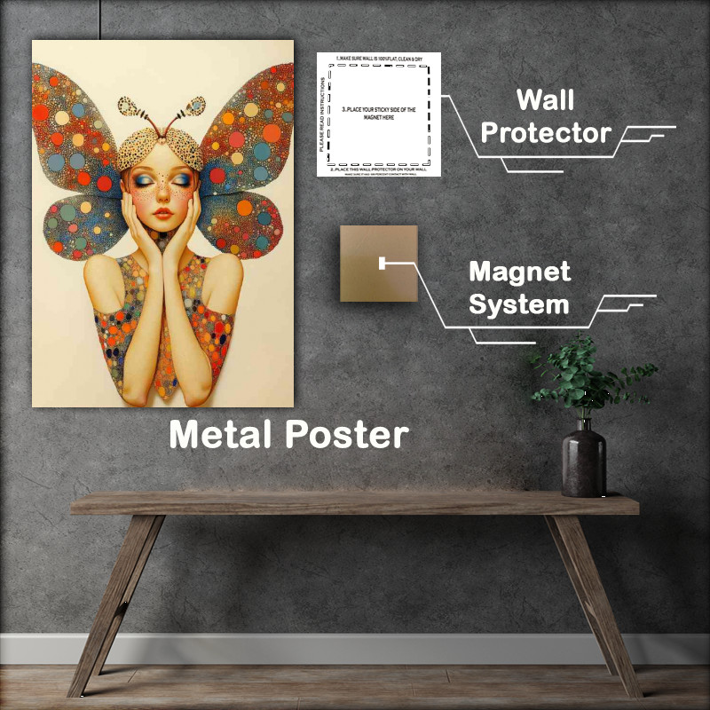 Buy Metal Poster : (A beautiful woman with butterfly wings)