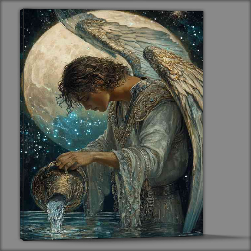 Buy Canvas : (Angel pouring water from an ornate jug water)