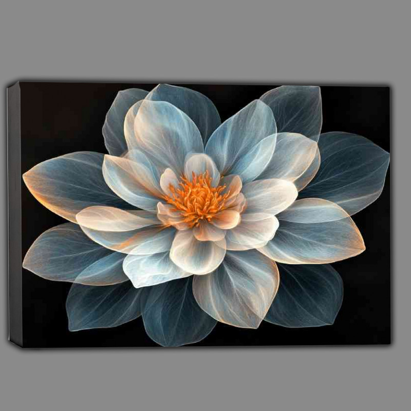 Buy Canvas : (A large flower with petals in shades of blue and whit 834ee8a1-6ba8-496b-916b-908b5c315246)