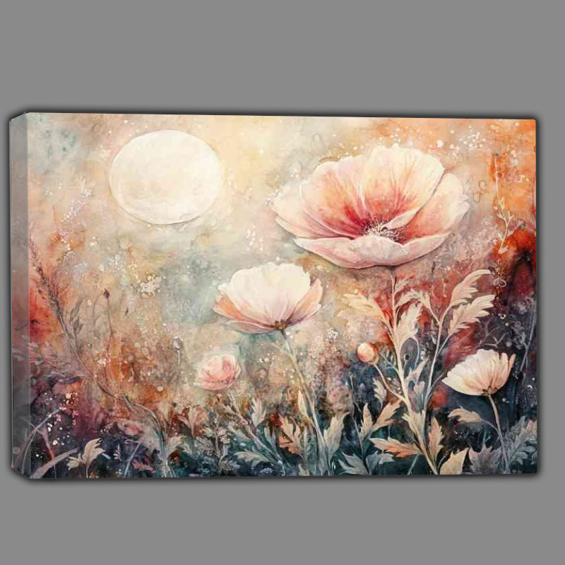 Buy Canvas : (Surreal watercolor painting of giant flowers)