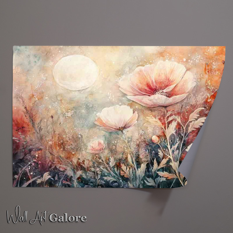 Buy Unframed Poster : (Surreal watercolor painting of giant flowers)