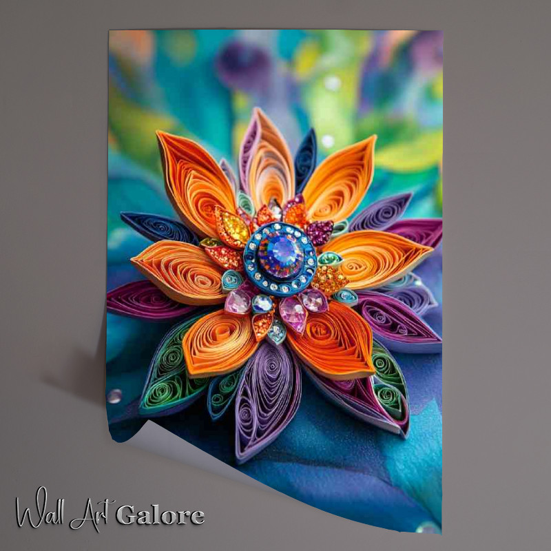 Buy Unframed Poster : (A colorful flower made of paper quilling)